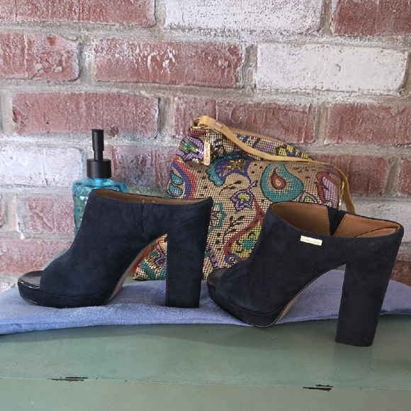 Calvin Klein Collection Navy Suede BEITRIS Mules - Picture 6 of 14